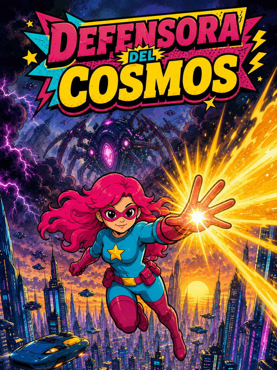 Defensora del cosmos_ ciudad futurista